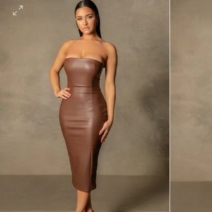Meshki strapless faux leather dress (worn once)